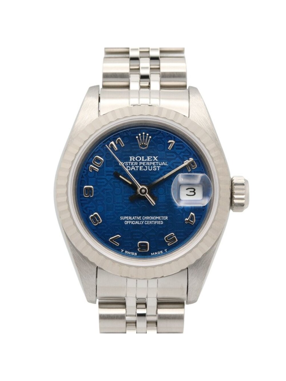 Rolex Watch Datejust S Number BL RO 18k White Gold Stainless Steel